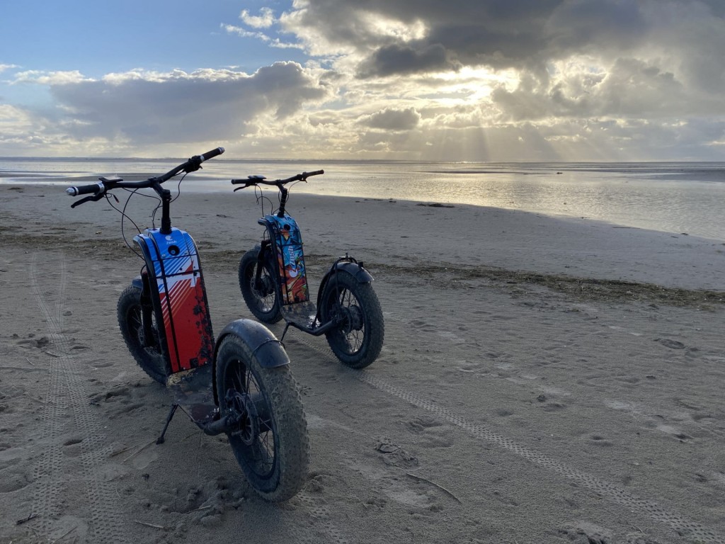 Zosh, the all-terrain waterproof electric scooter ideal for riding in all weather conditions.  