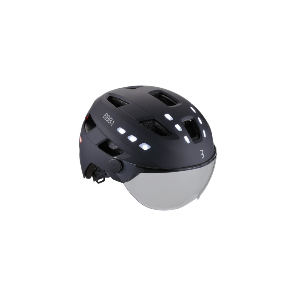 Casque avec visière et Led intégrée