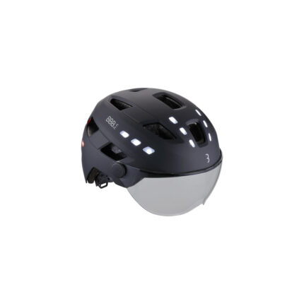Casque avec visière et Led intégréeCasque avec visière et Led intégrée