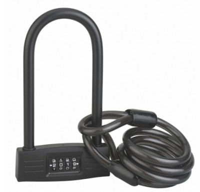 Antivol U à code + cable 1m20 SECU 6Antivol U à code + cable 1m20 SECU 6